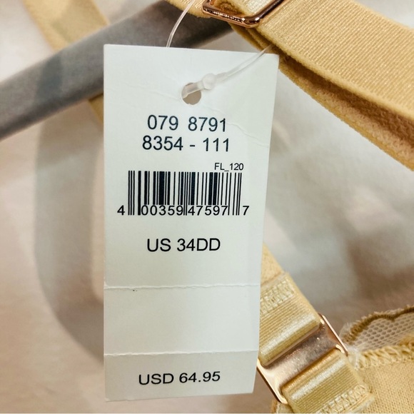 AERIE Sz 34DD Beige Lace Padded Underwire Lace Trimmed Adjustable Strap Bra NEW - Picture 6 of 9